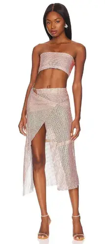 Poster Girl Rhinestone Syphera Skirt in Aperol Spritz XSmall New Women Chainmail