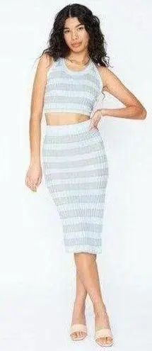 Revolve NWT  Callahan Knitwear Stripe Set Genny Skirt & Halter Top Womens Small