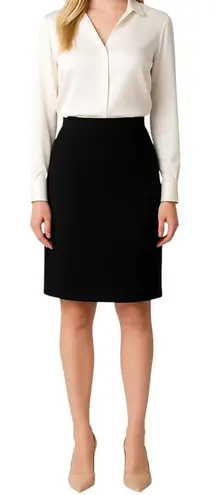 Evan Picone Pencil Skirt Suit Separate Classic Work Lined Solid Black Size 16