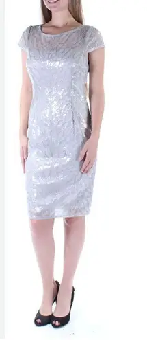 Adrianna Papell NWT  feather sequin sheath cocktail dress size 14W