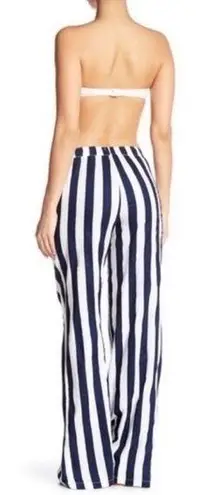 ONIA  Wide Leg Pants White Blue Navy Mila
Beach Striped Anthropologie Médium