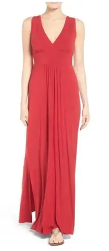 Caslon Red Maxi Dress Sleeveless Long Slit NWT S