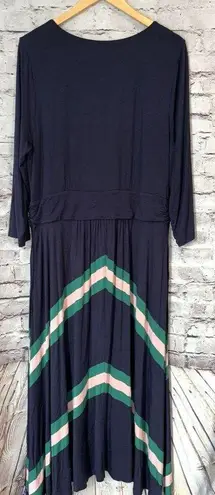 Boden USA Boden Juliet Jersey Knit Dress Navy Blue Stripe Midi UK 20 / US Size 16 R