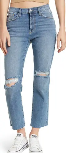 Kensie Distressed Slim Straight Jeans