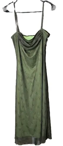 Cider Mesh Floral Ruched Midi Dress