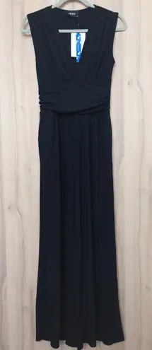 Cider Womens Jumpsuit Size S Black Sleeveless Wide Leg Ribbed Chic Minimalist