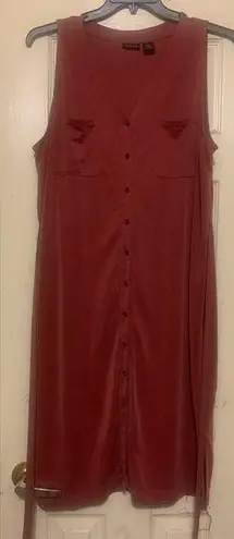 Tahari Women’s Sleeveless Front Up Button Up XL Burnt Orange Dress. 1854