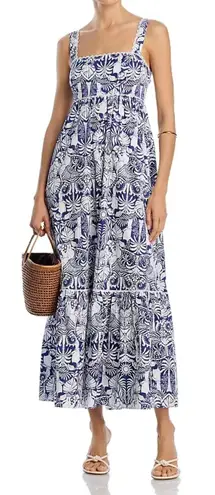 The White Lotus x Aqua Maxi Dress Blue White Print Sleeveless Pockets XS