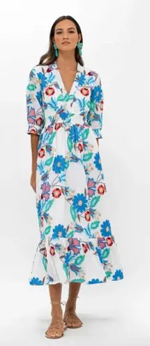 Tuckernuck Oliphant Embroidered Floral Monet Midi Dress