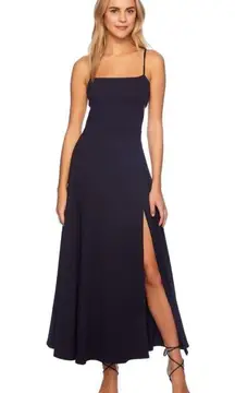 NWOT Susana Monaco String Long Slit Cutout Maxi Sundress in Navy Blue sz L
