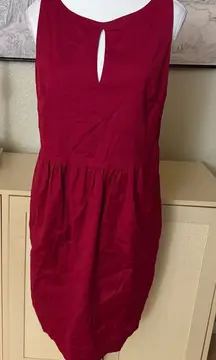 MOSCHINO Red Sleeveless Key Hole Mini Dress Festive Size 12
