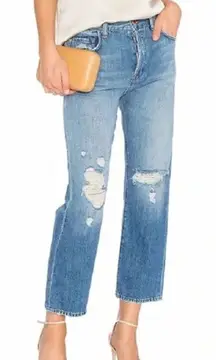 JBRAND Ivy High-Rise Cropped Denim‎ in Beach Wrecked Sz 27