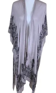 Soft Surroundings Paisley Kimono One Size Boho Open Front Lightweight