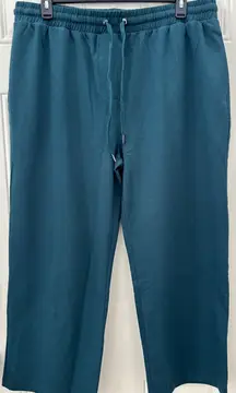 NWT Universal Standard Deep Teal Wide Leg Pants Elastic Women S (14-16) (XL-1X)