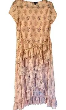 On twelfth floral ruffle shift dress size medium