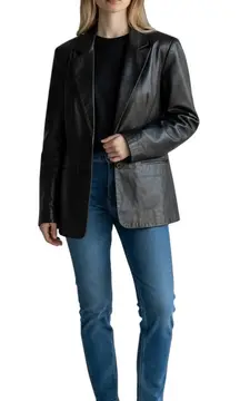 Dana Buchman Woman’s Leather Blazer Jacket