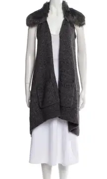 KF/Kaufmanfranco Gray Faux fur collar Sweater Vest size M