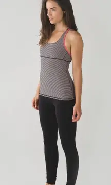 Lululemon Satnam Tank Mini Pop Stripe Black Mink Berry Pink Lemonade Size 6