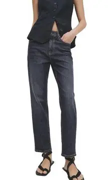 Massimo Dutti Mid Waist Slim Cropped Fit Jeans Size 4