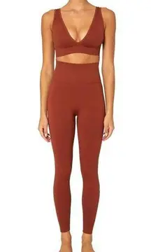 We Wore What Seamless Circular Knit Leggings in Cinnamon Stick Size M