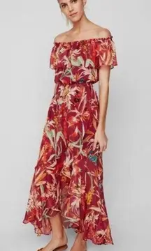 Express Floral Off The Shoulder Maxi Dress RED XS Like new condition