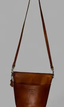 VTG G.H. Bass & Co Brown Genuine Leather Shoulder Bag | Hobo Crossbody Purse
