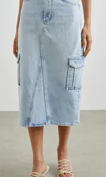 RAILS Highland Cargo Riviera Denim Midi Skirt Size 25 NEW NWT
