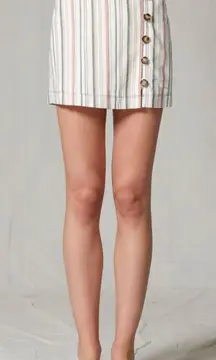 Striped Skirt With Buttons 