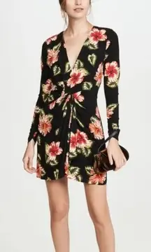Le‎ Superbe Waikiki Mini Baller Floral Print Long Sleeve V-Neck Dress Size XS