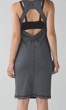 Lululemon Go For It Dress - Micro Stripe Black/Grey - 4