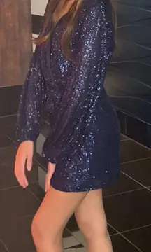 Blue Sequin Romper