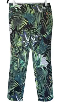 T8 Soft Surroundings Tropical Palm Print Stretch Cropped Pants Women's‎ Small