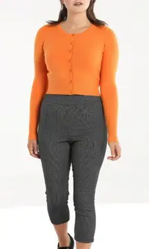 Hell Bunny Jack Capris Size Medium Grey Black Pinstripe Stretch Pedal Pusher