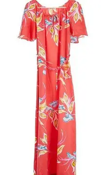 Vintage Hilo Hatties Hawaii Hawaiian Floral Maxi Dress Women's Medium