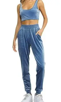 Better Be  On the Town Crop Top and Jogger Two Piece Set Blue Size Large NWT