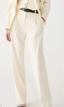 NWT J. Crew Womens Ivory High Rise Essential Wide Leg Pant Size 12P