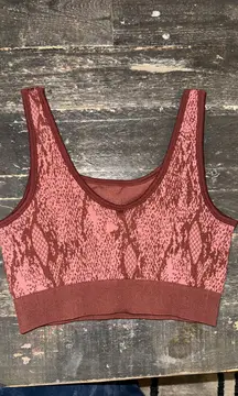 Fabletics Cherry Mocha Snake Skin Reversible Bra