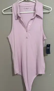 NEW Abercrombie & Fitch lavender soft ribbed bodysuit women’s size large