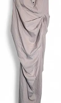 Pretty Little Thing Strapless Ruched Bodycon Midi Dress Womens 12 Tan Baddie NWT