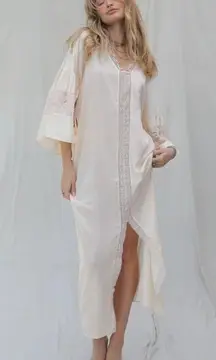 Free People NWT  x Jen's Pirate Booty Angel Fire Kaftan in French Vanilla Large