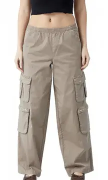 Pacsun Taupe Draped Low Rise Wide Leg Cargo Pants Desert Brown NWT XS
