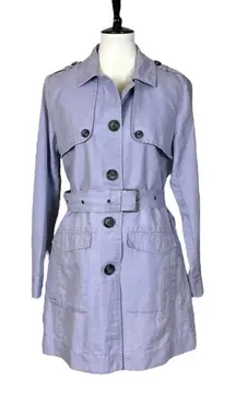 Cabi Trench Coat Tanner Jacket #5296 Light Blue Periwinkle Women’s Size Medium