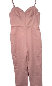 NWT‎ Lovers + Friends Jumpsuit Womens S Pink Spaghetti Straps Fitted Bodice