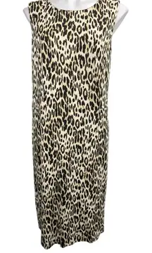 Chico's‎ dress sz 3(16w-18) tan/gray animal print knee length sleeveless shift