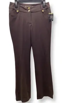 South Pole Collection Size 9 Brown Wide Leg Pants W/Gold Buttons. New With Tags.