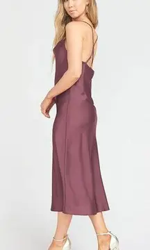 Show Me Your Mumu Verona Cowl Dress Dusty Plum Luxe Satin XXS NWT