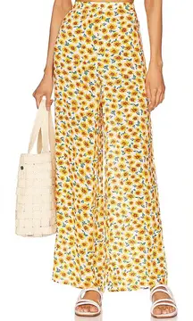 WeWoreWhat Sunflower Print Wide-Leg Pants Revolve NEW