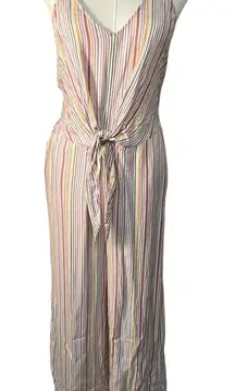 Lou & Grey for Loft Striped Poppy‎ Jumpsuit Womens M/L Cropped Summer Soft