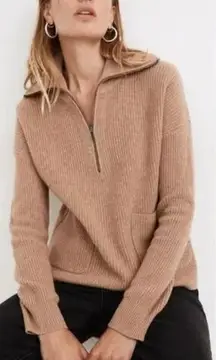 Madewell Glenbrook Half-Zip‎ Pullover Sweater, NEW, women's size XS