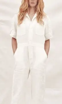 NWT Christy Dawn Penny Linen Blend Painters Jumpsuit Pants